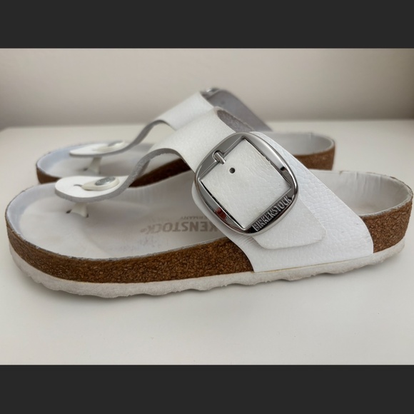 Birkenstock unisex Gizeh big buckle white sandals EU 38 / US W7 M5 - Picture 4 of 9